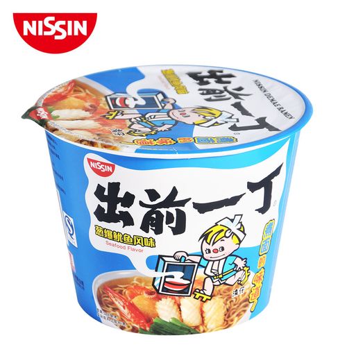 日清香港出前一丁葱爆鱿鱼鱼味面条桶装碗面方便面