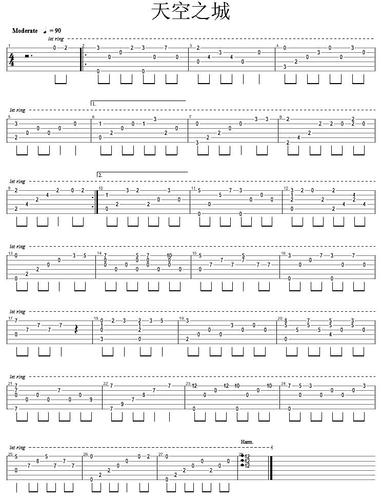 怎么看吉他谱的数字,就是指弹版的