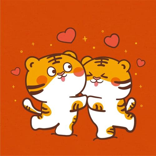 头像壁纸分享 虎萌萌可爱卡通可爱插画胖虎_头像_插画