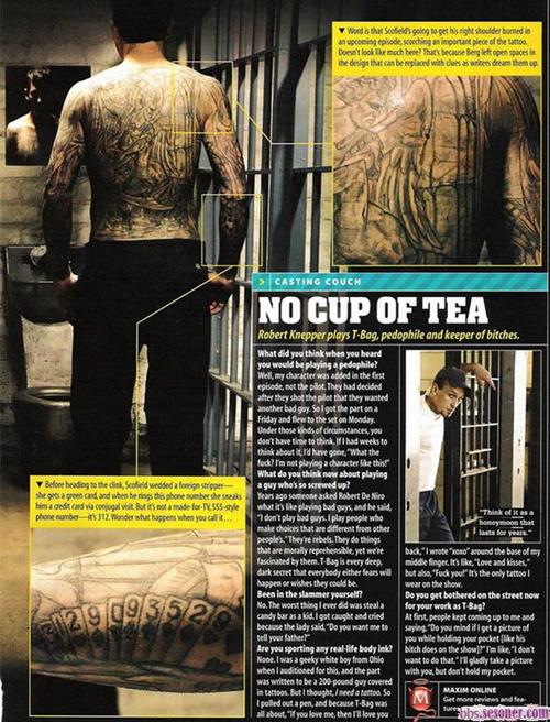 越狱男主角文身之谜