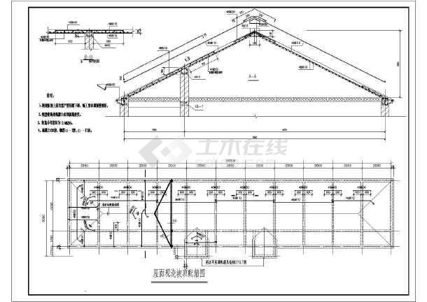 某两层砖混结构坡屋顶办公楼结构施工图(条形基础)