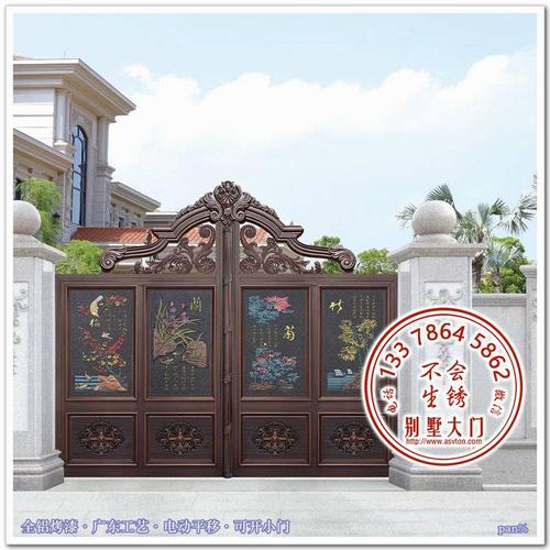 铝艺大门祸福相倚 农村院子大门 别墅围墙大门图片 整套门