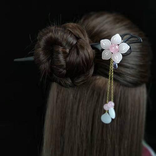 复古民族风步摇发簪子流苏古风汉服头饰发钗盘发古典宫廷木簪发饰