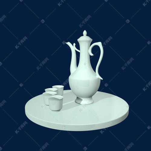 c4d仿真实物古风酒杯