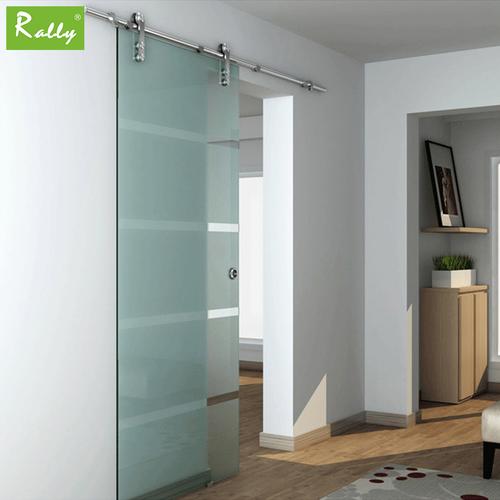 304不锈钢玻璃谷仓门吊轨美式移门轨道带阻尼静音滑轨