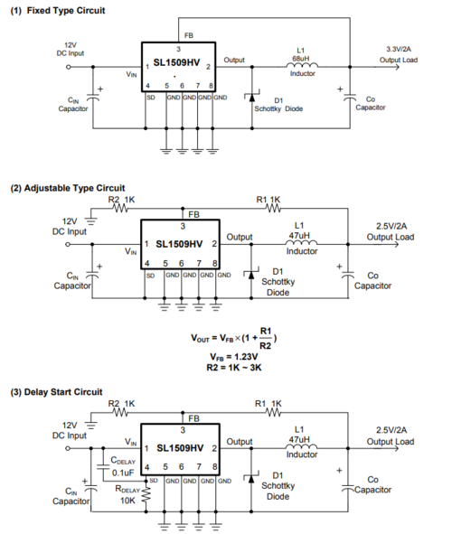 sl1509hv兼容xl1509恒压输出5v8a电流