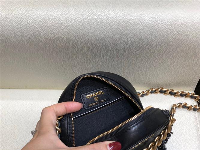 chanel/香奈儿 as86093 黑色 圆饼包