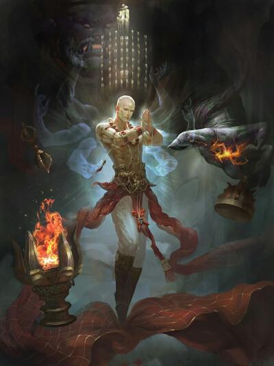 不动明王即不动尊菩萨,意为不动尊或无动尊,教界称为"不动明王",亦谓