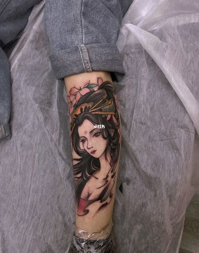 重庆纹身店推荐艺妓纹身艺妓手稿纹身图案_纹身_美妆