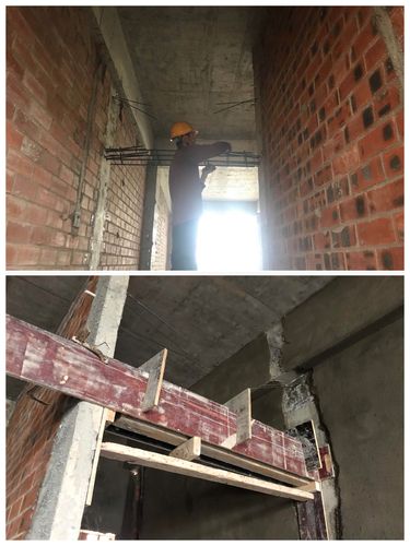 门洞过梁钢筋绑扎,模板安装