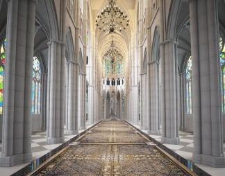 欧式教堂装修效果图3d模型下载