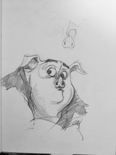 我想用素描画猪八戒怎么画