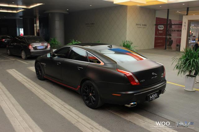 捷豹xjl车身改色贴膜电光金属黑,帅酷至极!(图)