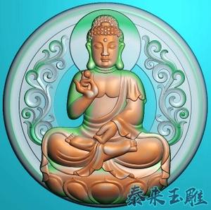 圆牌大日如来佛祖 阿弥陀佛释迦摩尼 精雕图 浮雕玉雕电脑雕刻jdp