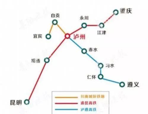 起于泸州城北高铁枢纽站,经龙马潭区,江阳区,合江县,赤水市,习水县