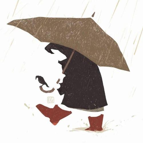 雨天打伞的微信头像