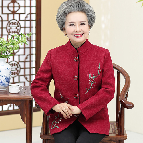 中式服装 迪鲁奥(diluao)中老年人秋装外套女装奶奶装60-70岁80婚礼