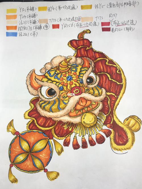 考研|手绘|舞狮步骤图_考研_手绘_舞狮_武汉理工大学