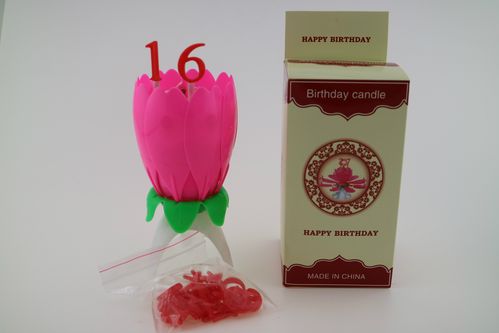 玫瑰型音乐生日蜡烛双层开花音乐蜡烛