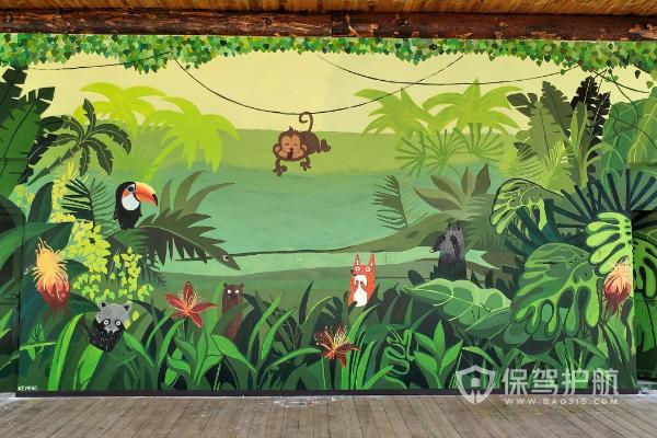 幼儿园森林主题墙效果