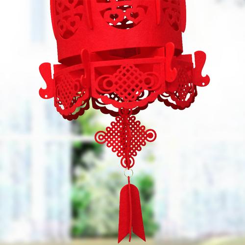 结婚婚庆用品婚礼中式镂空无纺绒布喜字宫灯灯笼挂件婚房布置装饰