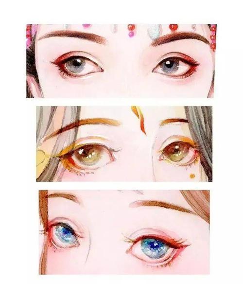 水彩手绘 |古风超级好看眼睛的水彩画法参考,收藏!
