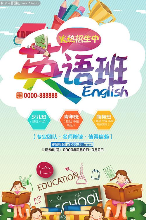英语培训班招生海报图片