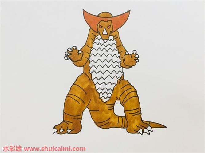 哥莫拉简笔画的画法步骤图解