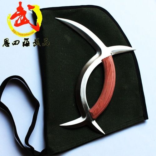 武术不锈钢八卦钺八卦子午鸳鸯钺鸳鸯钺冷兵器器械双面刃未开刃