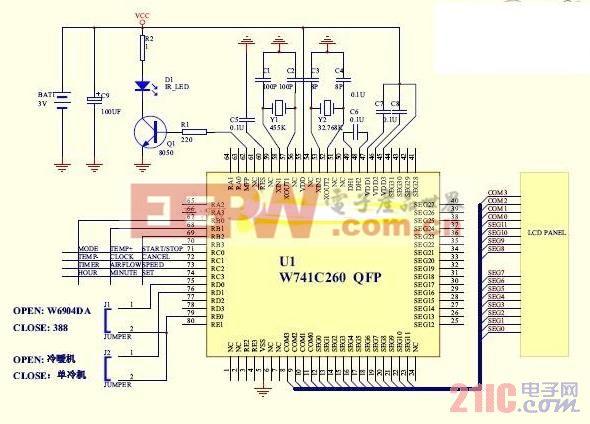 一款空调遥控器电路图