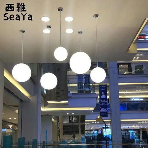 led圆球吊灯商场餐厅美陈圆形吊灯服装店球形吊灯现代发光装饰灯
