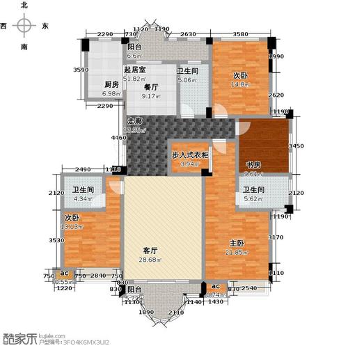 阳光悦湖公馆4室0厅3卫1厨215.00㎡户型图