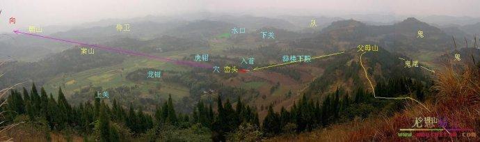秀丽动人,重重侍卫,有群山拱照之象,脉从父母山辞楼下殿,峦头起一金泡
