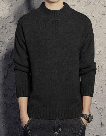 缤森勒半高领毛衣男韩版2021新款加厚针织男装冬季潮流保暖上衣毛线衣