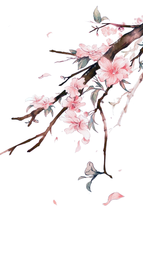 手绘桃花矢量素材