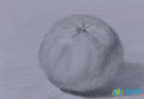 桔子的素描画法步骤图