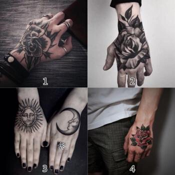 纹身贴防水男女手背指臂个性动漫玫瑰骷髅嘻哈风网红潮人编号14