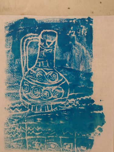 写美篇 软笔书法班学员正在临帖 硬笔书法班学员及作品 吹塑版画