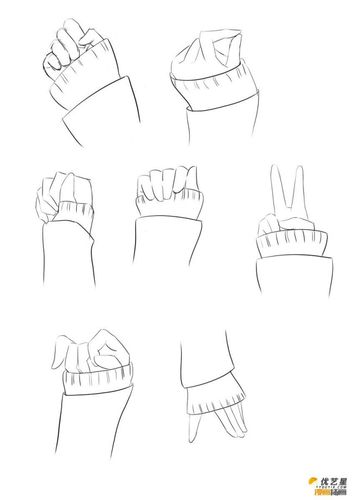 手怎么画 可爱女生手的简单画法 超简单手的漫画素材绘画步骤教程(2)