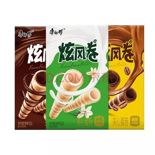 临期食品 康师傅 3 2炫风卷夹心蛋卷55g 香草牛奶味