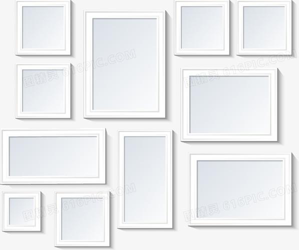 矢量空白相框照片墙
