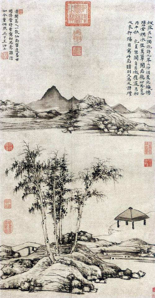 元末明初山水画大师倪瓒代表作品欣赏