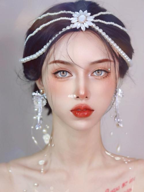 漫画里走出的公主 珍珠抹额公主仿妆#插画妆_仿妆_珍珠_漫画_插画