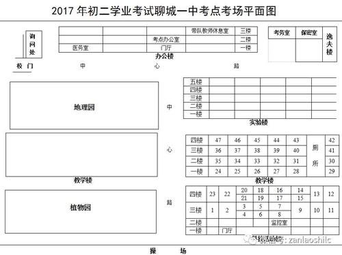 2017年中考聊城一中考点考场平面图
