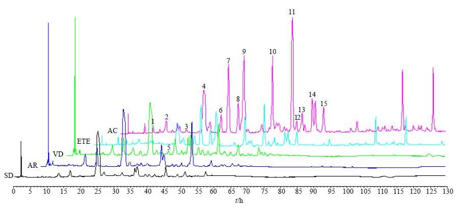 各提取物hplc指纹图谱fig.