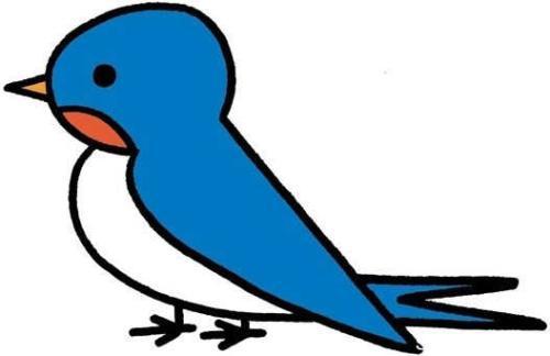 小鸟有颜色的简笔画
