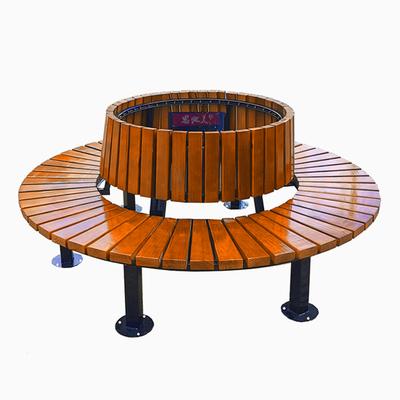 户外塑木公园广场椅树围椅围树圆形长椅小区公园椅