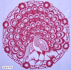 孔雀图剪纸说明