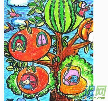 儿童画画水果图片