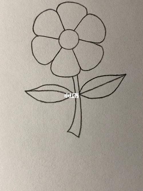 画一朵简单美丽的小花_绘画_我的绘画日常_人文_绘画